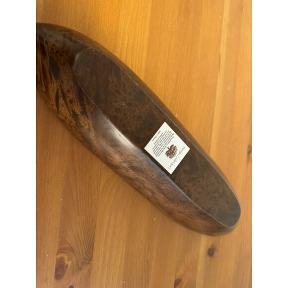 3 Compartment Hand Carved Mango Wood Serving Decorative Bowl Made in Thailand - Picture 3 of 8